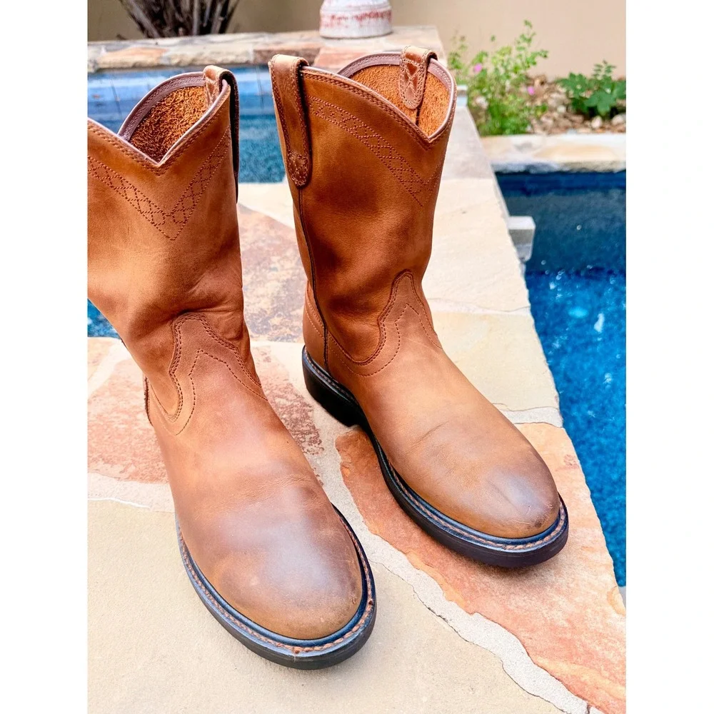 Ariat Work Pull On Western Boots ASTM EH Slip Resistant Oil Resistant Men's 10D
